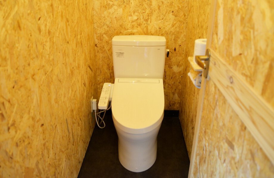 男性・女性が分かれている水洗トイレの写真です。